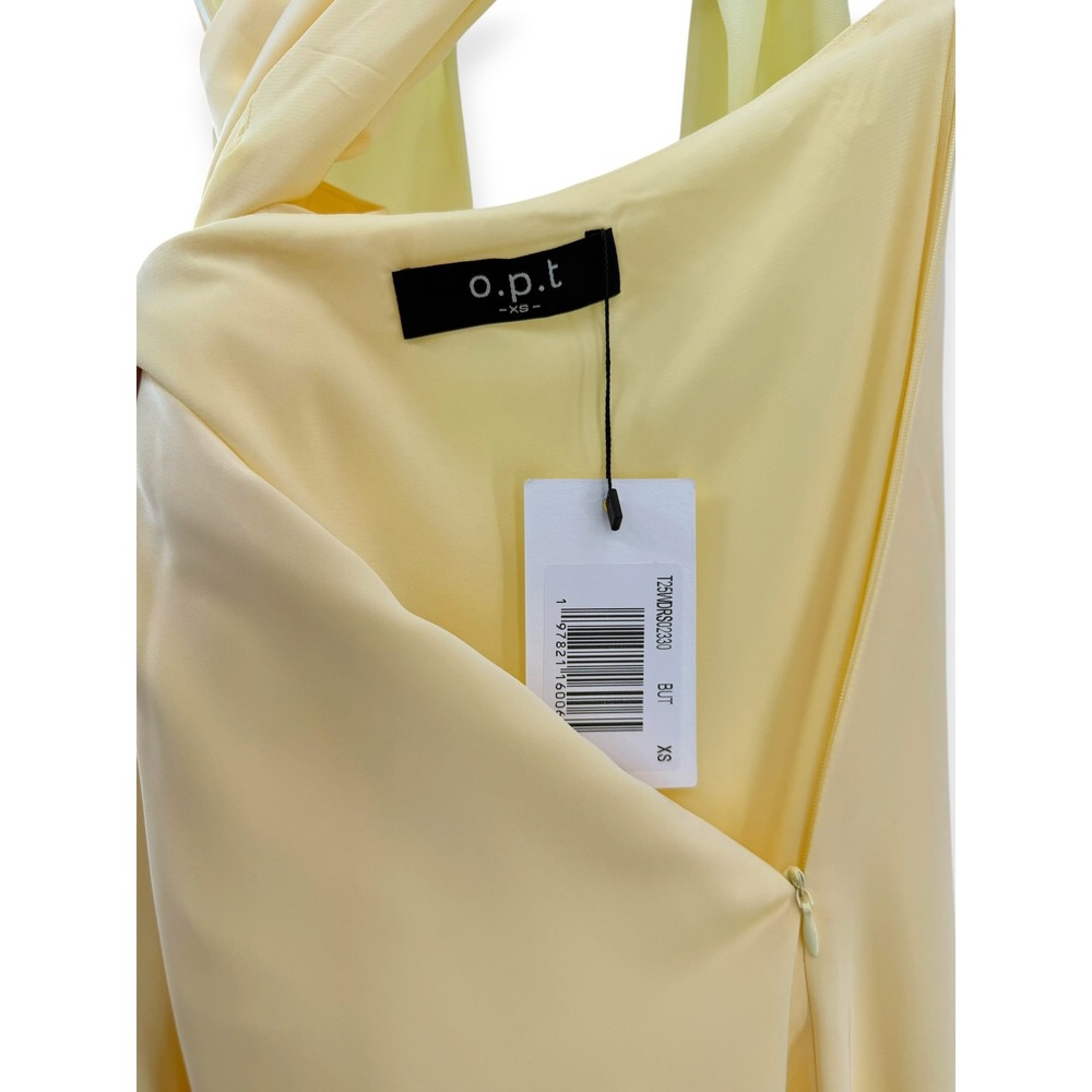 NWT o.p.t Alessia Satin Halter Maxi Dress in Butter Yellow - Size XS - Picture 13 of 13